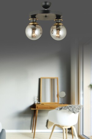 منز-سود فاخر من الشنابل مع 2-Plafone و المدخن الكرة الأرضية الزجاج AK00071 - Kraliçe