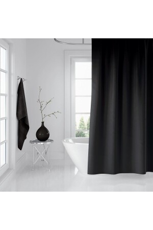 الستائر من غرفة الحمام 2x120x200 الستائر من حمام أسود مزدوج الجناح مع هدية الخاتم 0010 BAPJAC0010SIY - Zethome