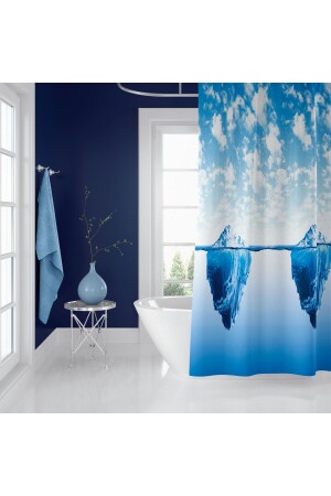 الستائر من غرفة الاستحمام 2x120x200 الستائر من حمام الجناح المزدوج مع هدية الخاتم 5322 BAPJAC5322STC - Zethome