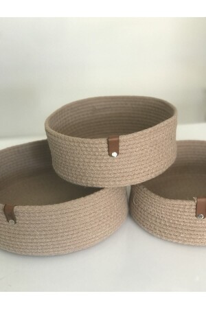 مجموعة من 3 أدوات سلة المنسوجة يدويا - حمام، مطبخ، منظمة غرفة - مفهوم سلة ديكوراتية مصنوعة يدويا00042 - MADAM