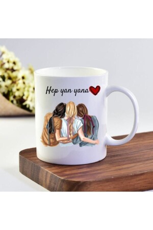 (منز) - أبيض 3 صديقات دائماً جانباً إلى جانباً كوب كوب (كوبام0307 - eKUPAM