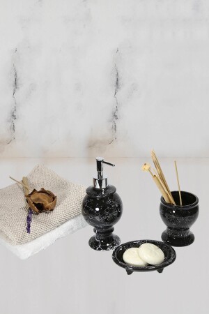 مجموعة حمام من الرغوة السوداء 3 قطع 08090 - RED SERAMİK