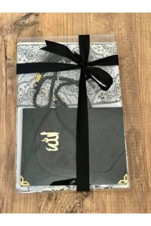 سجادة صلاة 3 قطع 1 ياسيني شريف 1 صلاة سجادة صلاة 1 رصاصة صلاة سوداء - Çapa Home