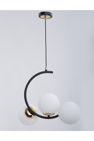 منز-سيسا الشنابل السوداء مع 3 مصابيح بيضاء 101162031 - MŞ Aydınlatma