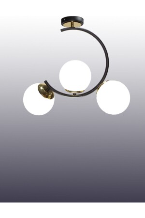 منز-سيسا السوداء سيفونير شمعة مع 3 مصابيح بيضاء 101262031 - MŞ Aydınlatma