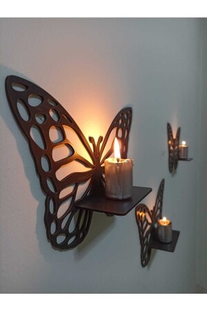 مرفق جدار الفراشة المزخرف 3 قطع 10k ديكور - 10Kdekor