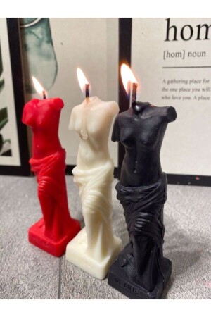 هدية مزخرفة من جينوس امرأة 3 قطع الجسم شمعة صويا 12 سم - Candle Paradise