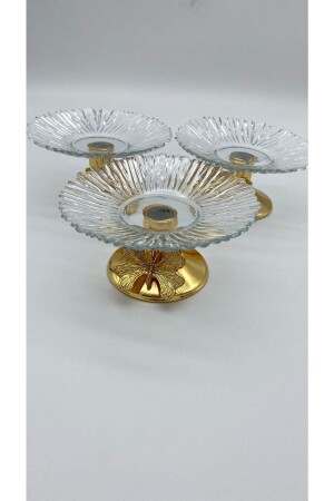 مجموعة من 3 13 سم طائر زرقاء زجاجي مفصلة أكواب الدهاء التركية، أكواب العرض، أكواب السكر، أكواب العشاء مع قدم cm02 - Fiyakalı Ürünler Atölyesi