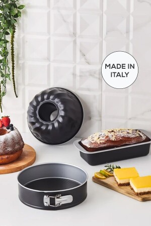 مونو زيتو المكلفة بالفضة 3 قطع كربون الفولاذ كعك العفن مجموعة 153 09. 01. 1766-1 - Karaca