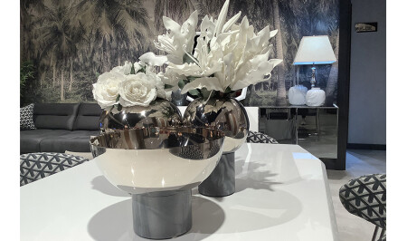 مـنـز-3 - قطعة فـارقة الفضة مع الزهور - 20307 - Cadde Yıldız