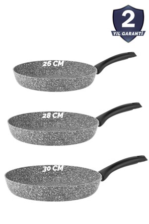 م.ن.ز-3 قطعة غرانيت فوق البن مجموعة 26-28-30 سم رمادية 153 EVY. 00899 - Taç