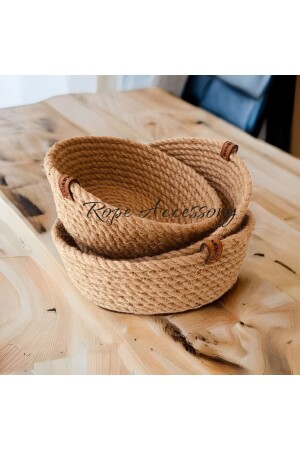 سلة (منز) - (ويكر) - منظمة 3 قطع - 3 قطع - (سلة) - (جوت سلة - Rope Accessory