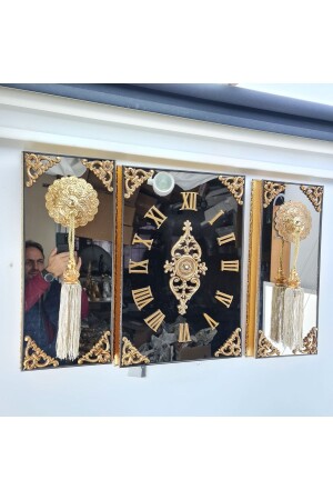 م.ن.ز- ريسين 3 قطعة ساعة إيكو الذهب الكلاسيكي الذهب 34 × 48 مستطيل إيكو-55 - Genel Markalar