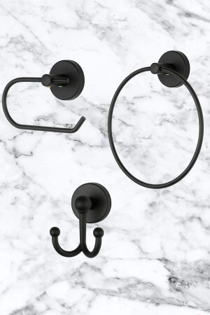 مجموعة من 3 مع حاملة منشفة مفتوحة حاملة منشفة طعام المياه طعام ملابس معلقة مجموعة منشأة سوداء مفتوحة3pcs - MultiStore