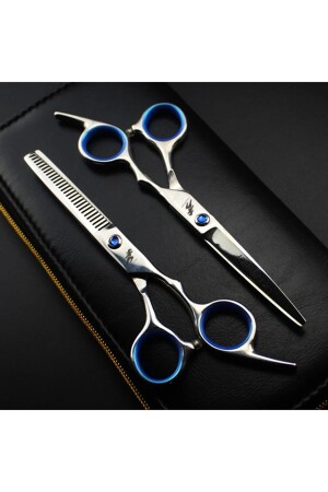 مكنز-مهنة 3 قطعة 6 بوصة 17 سم صاغر شعر الحلاقة مقص شعر مع حقيبة الجلد مقص مستقيم مقص منتصف مقص مخطط - Valkyrie