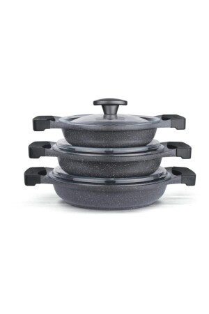 سونا من الحديد المعدني من 3 قطع مجموعة 6 قطع رمدية - Thermoad