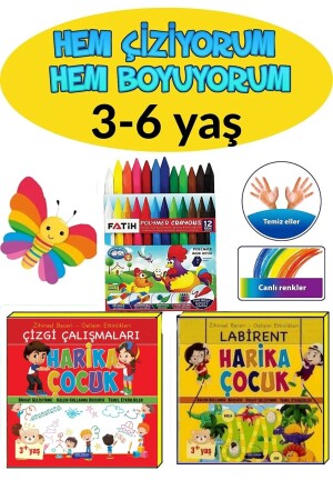 3-6 Yaş Çocuklar Için El Ve Parmak Kas Gelişimini Sağlayan Boyama Ve Etkinlik Kitabı Seti - 2