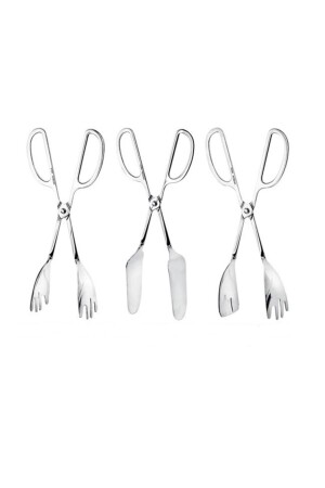 منز الفضة الفولاذ 3 قطع كعك سلطة معكرونة طنطات مجموعة 643 - Yetkin