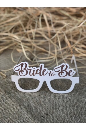 3 Adet Bride Konsepti Gözlük Rose Gold Renk Bride To Be Yazılı Beyaz Bekarlığa Veda Partisi Gözlüğü - 1