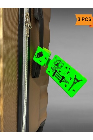 3 Adet Neon Parlak Bavul Etiketliği Çanta Bagaj Askı Bavul Etiketi Valiz Etiketi Çanta Isimlik gemponeon - 1