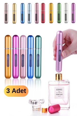 3 Adet Şık Tasarım Parfüm Doldurulabilin Mini Lüx Şişe Seyehat 5 Ml Cep Parfüm Şişesi Taşınabilir cm20w(3adet) - 4