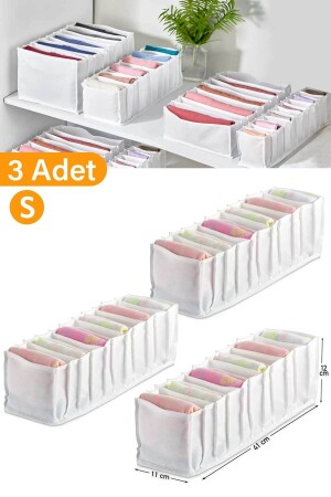 3 Adet - Small 11 Gözlü Çekmece Içi Düzenleyici Organizer 12 X 40 X 12 - 2