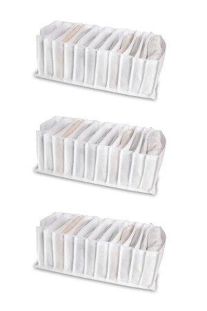 3 Adet - Small 11 Gözlü Çekmece Içi Düzenleyici Organizer 12 X 40 X 12 - 5