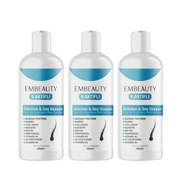 3 Al 2 Öde Embeauty Kolajen Ve Keratin Saç Dökülmesine Karşı Hızlı Sac Uzatan Dolgunlaştırıcı Onarıcı Besleyici Şampuan - Embeauty