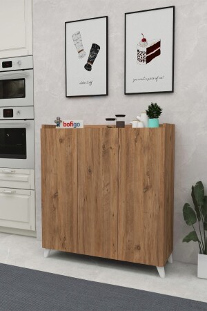 المخبز متعدد الأغراض مع 3 أبواب المطبخ المخبز متعدد الأغراض الحمام المخبز الأحذية رف الصنوبر Bfg-3 الأبواب-Dlp - Bofigo