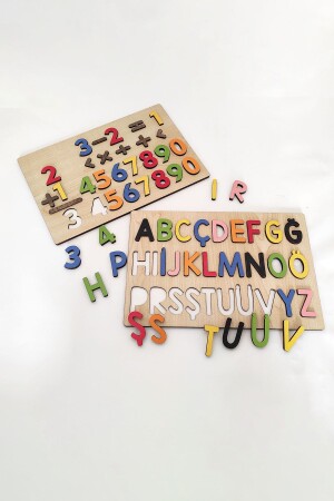 3 Boyutlu Ahşap Türkçe Harf Rakam Seti Bultak Puzzle MTF-AHŞAP-001 - 1