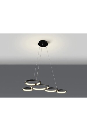 3 bunte LED-moderne Pendelleuchte, intelligenter Kronleuchter / 5-Ring-Pendelleuchte / 120 cm / anthrazitfarbener Körper, moderne Pendelleuchte 120 - 4