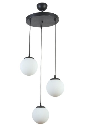 مينيز-كندي تصميم عصري مقهى - مطبخ - غرفة المعيشة اللون الأسود الزجاج الأبيض 3-قطع الشنابل CAN2 - Modavize