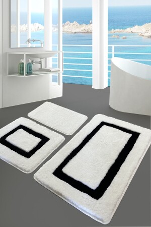 مجموعة من 3 حمامات سجادة الباب غطاء قاعدة غير زلق غسيل - Chilai Home
