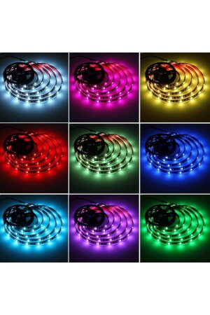 3-Chip-RGB-LED-Streifen mit 1-Meter-Fernbedienung hinter TV-Monitor Indoor-LED-animierter RGB-LED-Streifen EMALEDRGB1 - 5