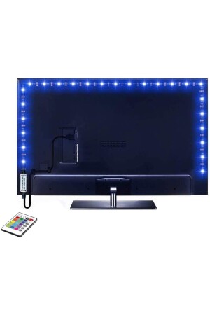 3-Chip-RGB-LED-Streifen mit 1-Meter-Fernbedienung hinter TV-Monitor Indoor-LED-animierter RGB-LED-Streifen EMALEDRGB1 - 2