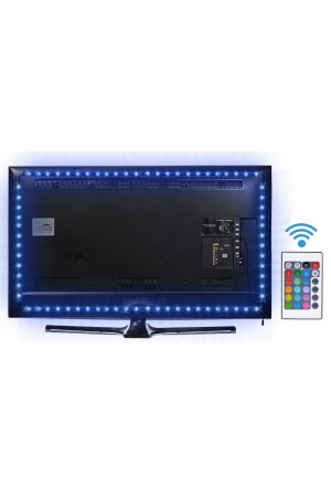 3-Chip-RGB-LED-Streifen mit 2-Meter-Fernbedienung hinter TV-Monitor Indoor-LED-animierter RGB-LED-Streifen EMALEDRGB1 - 9