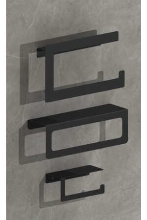 مجموعة معدنية حديثة من 3 رفات رف الحمام - رف المطبخ - حامل دورة المياه - Dione Store