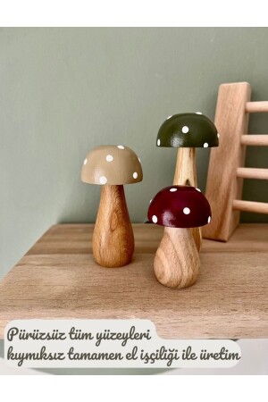 مجموعة من 3 ألعاب فطرية طبيعية عضوية من الخشب - Doru