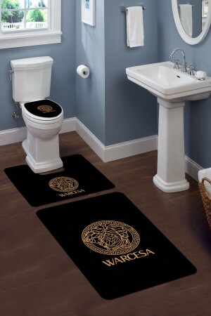 مجموعة حمام المرحاض المعدنية المعدلة للاغسل من 3 قطع قماش غير المنحدرة - Doruklar Home Collection