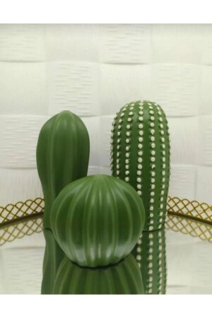 مجموعة من 3 كاكتوسات ديكورية مع نقاط Elv2353254230970 - elvanhobi