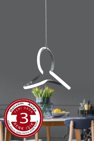 3-Farben-Kleeblatt-LED-Kronleuchter mit modernem grauem Gehäuse. 3-Farben-LED-Kronleuchterklee - RANSOM