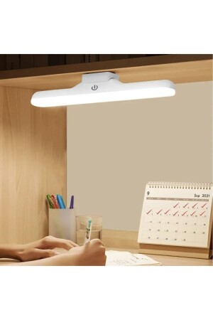 3 Farben wiederaufladbare Magnet-Touch-LED-Leuchte, wiederaufladbare kabellose Micro-USB-LED-Lampe, weißes Gehäuse - 1