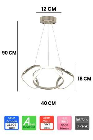 3-farbig gesteuerter Chrom-Dimmer-LED-Kronleuchter Dron LED-Kronleuchter - 3