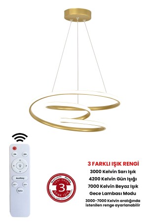 3-farbig gesteuerter Gold-Dimmer-LED-Kronleuchter. Galaxy-LED-Kronleuchter - 1