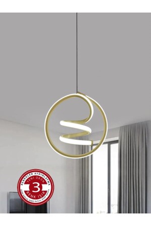 3-farbige moderne Pendelleuchte LED-Kronleuchter Goldgehäuse Spirale - 1