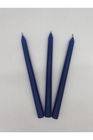 مجموعة من 3 شمعة شمعة زرقاء مظلمة - Gizemli Home