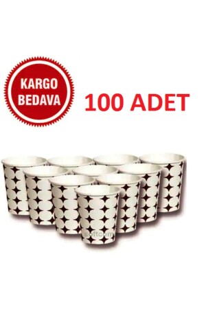 3 Gözlü Köpük Tabak Kaşık Çatal Karton Bardak Eko Düğün Mevlüt Set 100 Adet 00263 - 4