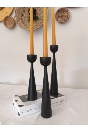 مجموعة من 3 أدوات تجميل أسود كريحة شمعة هدية - Homeasy