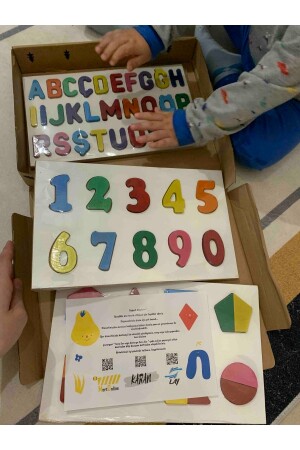 3-in-1-Bultak-Lernspielzeug aus Holz mit Alphabet, Zahlen und Geometrie - 4