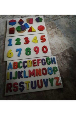 3-in-1-Bultak-Lernspielzeug aus Holz mit Alphabet, Zahlen und Geometrie - 5